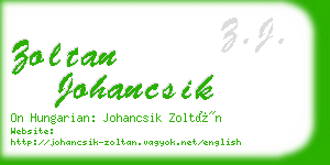 zoltan johancsik business card